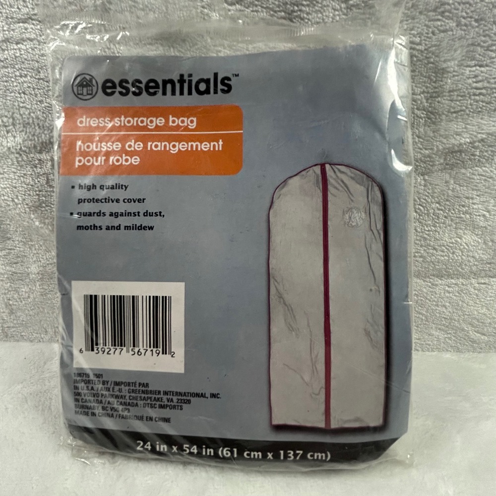 Essentials Dress Storage Bag Protective Cover 24 in x 54 in